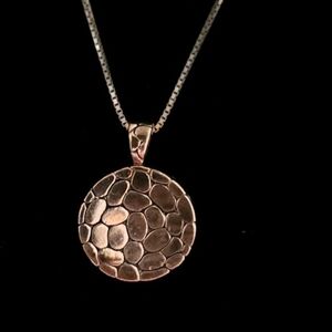 Sterling Silver Mid Century Style Pebbled Necklace